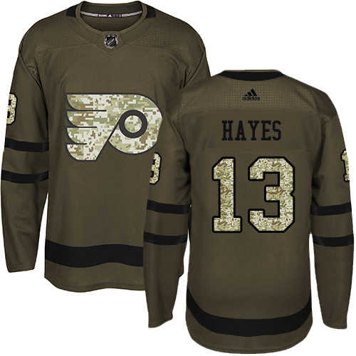 Adidas Men Philadelphia Flyers #13 Kevin Hayes Green Salute to Service Stitched NHL Jersey